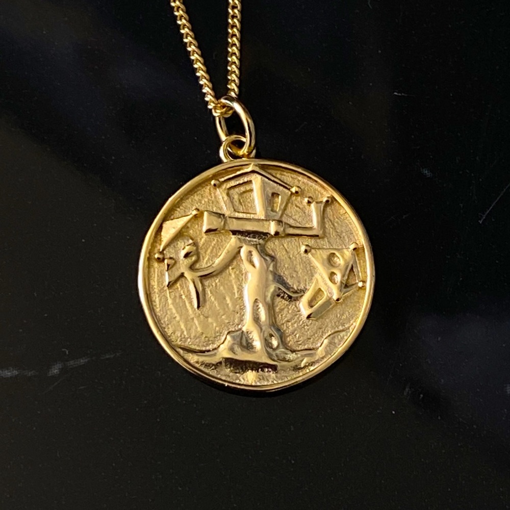 Roman coin necklace dainty chic gold